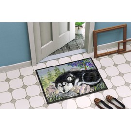 Caroline's Treasures SS8062MAT Alaskan Malamute Door Mat Indoor Rug or Outdoor Welcome Mat 18X27 Doormat, 18H X 27W, Multicolor