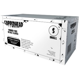 Copperhead HD Orange Nitrile Disposable Gloves, 8 Mil, Latex and Powder Free, Industrial, Food Safe, Raised Diamond Texture (Small, Case/1000)
