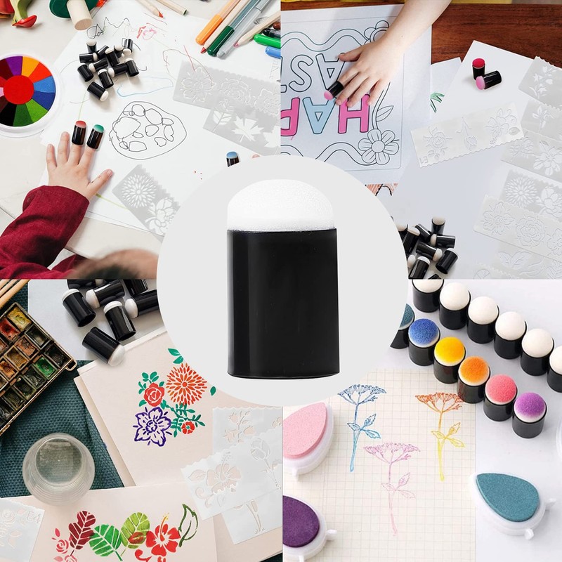 10pcs Finger Sponge Daubers,Finger Painting Sponge Craft Drawing Sponge,Finger Sponges