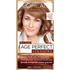 L'Oreal Paris ExcellenceAge Perfect Layered Tone Flattering Color, 5CB Medium Chestnut Brown