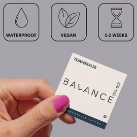 Typography "Balance" Tattoo | Temporalis® | Temporalis® | Temporalis® | Temporalis® | Vegan and Waterproof - Cosmetic Certified EU - Lasts 1 to 2 Weeks