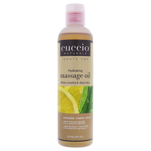 Cuccio Naturale Hydrating Massage Oil, 8 oz (White Limetta and Aloe Vera)