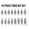 ARUCMIN 16-Piece Security Torx Bit Set T5-T50, Tamper Resistant Star
