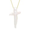 Pearl Cross Necklace for Women, Chunky Big Large Cross Beach