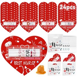 LUYI Nurses Week Gifts Bulk 2025, Nurse Lip Balms with Nursing Bags Party Favors Nurse Appreciation Gifts Patient Access Week Gifts Thank You Inspirational Gifts for Midwife Nurse Day (Pack of 24)
