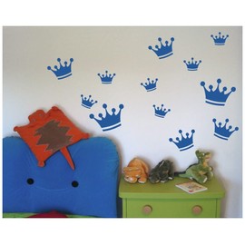 Samunshi® Wall Sticker Crowns Set 30 x 20 cm Gold Metal Effect