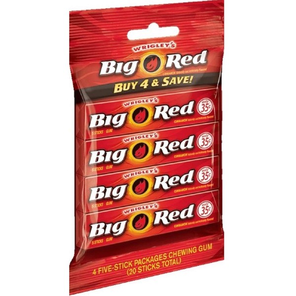 Wrigley's Big Red Gum - Bag of 4 Packs (5