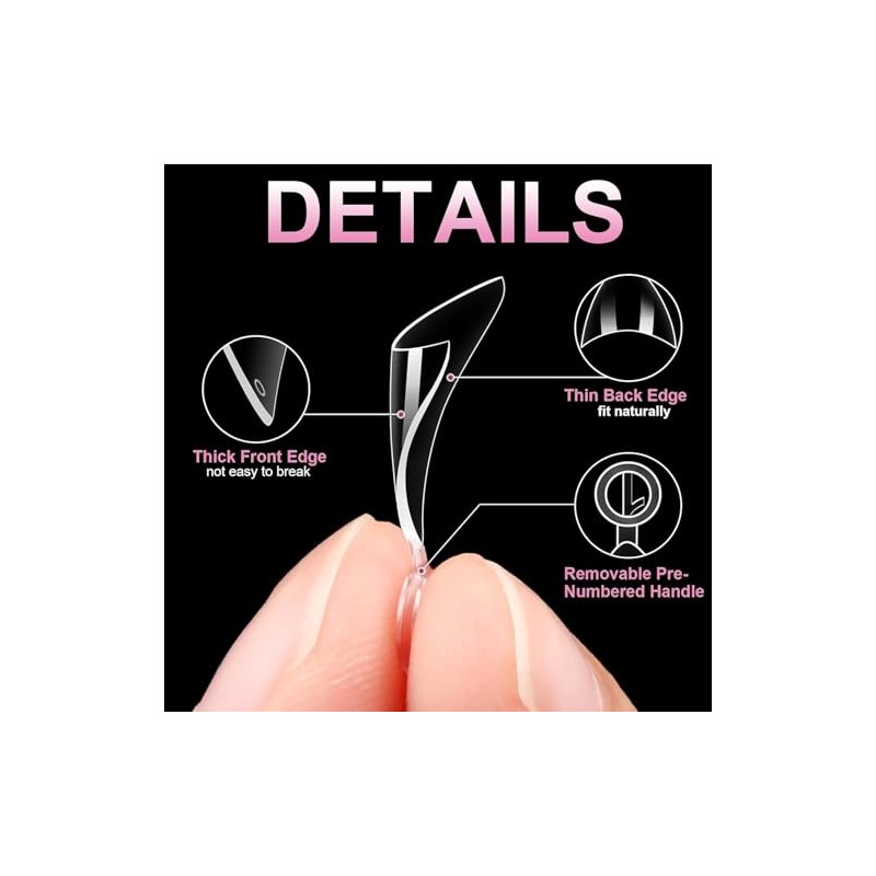 600pcs Uñas Postizas Nail Art Tips, Francesa Uñas Acrilicas Uñas
