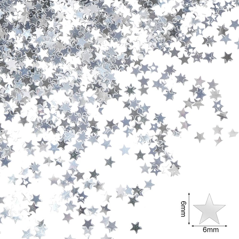 HOTUT Star Confetti Silver, 45 g Glitter Stars Confetti Confetti
