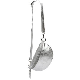 SH Leder ® Lala G399 Real Leather Waist Bag for Women Men Unisex Belt Bag for Festival Travel Bum Bag Large Crossbody Bag Women Leather Bag 30 x 18 cm, silver, L, fashion waist bag