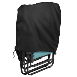 Ferocity Folding Chair Protective Cover, 100 x 70 x 15 cm, Garden Chairs, Folding Chairs Cover, Waterproof, Dustproof, UV-Resistant for Garden Furniture, Deckchair, Deck Chair, Foldable, Black [132]