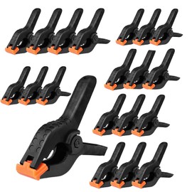 Spring Clamps,20 Pcs Plastic Spring Clamps 2 inch Heavy Duty Woodworking Plastic Small Clamp Long Photo Cloth Clamp Background Fabric Clip Photo Clip for Studio Woodwork Artwork