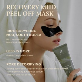 BRMUD Recovery Mud Peel Off Mask for Exfoliating and Deep Cleansing, Blackhead Remover Mask 110ml (3.72 fl.oz.) - Peel-Off Mask with Boryeong Mud, Pore Minimizer and Sebum Control for Women and Men