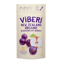 ViBERi Soft Dried Organic Blackcurrants 100g, Uniquely Healthy & Delicious Dried Blackcurrants, Sweetened with Organic Apple Juice