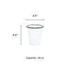 Crow Canyon Home Enamelware Tumbler, 10 ounce, Vintage White/Black (Set