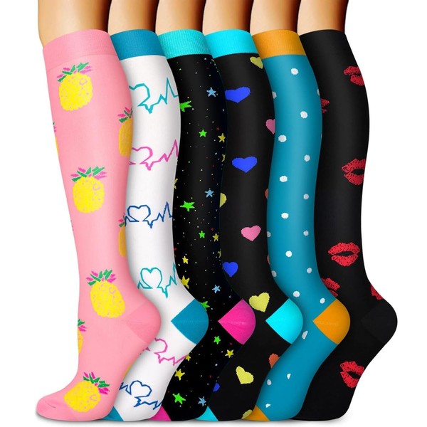 Amofatia Compression Socks for Women & Men Circulation (6 Pairs)