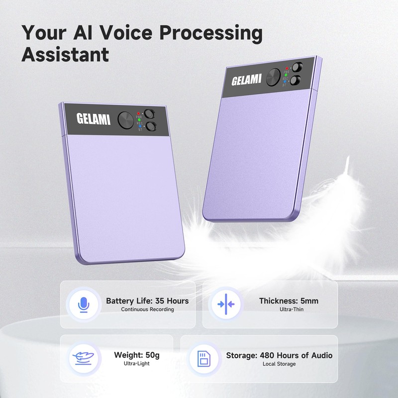 AI Smart Recorder with Simultaneous Interpretation & Real-timeTranscription,64GB AI Speech