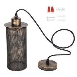 Industrial Style Mesh Lampshade E27 Iron Art Pendant Light Shade for Bar Cafe AC85‑265VRetro Gold