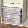 Parlynies 50 Quart Large Under Bed Storage Box, Clear Plastic