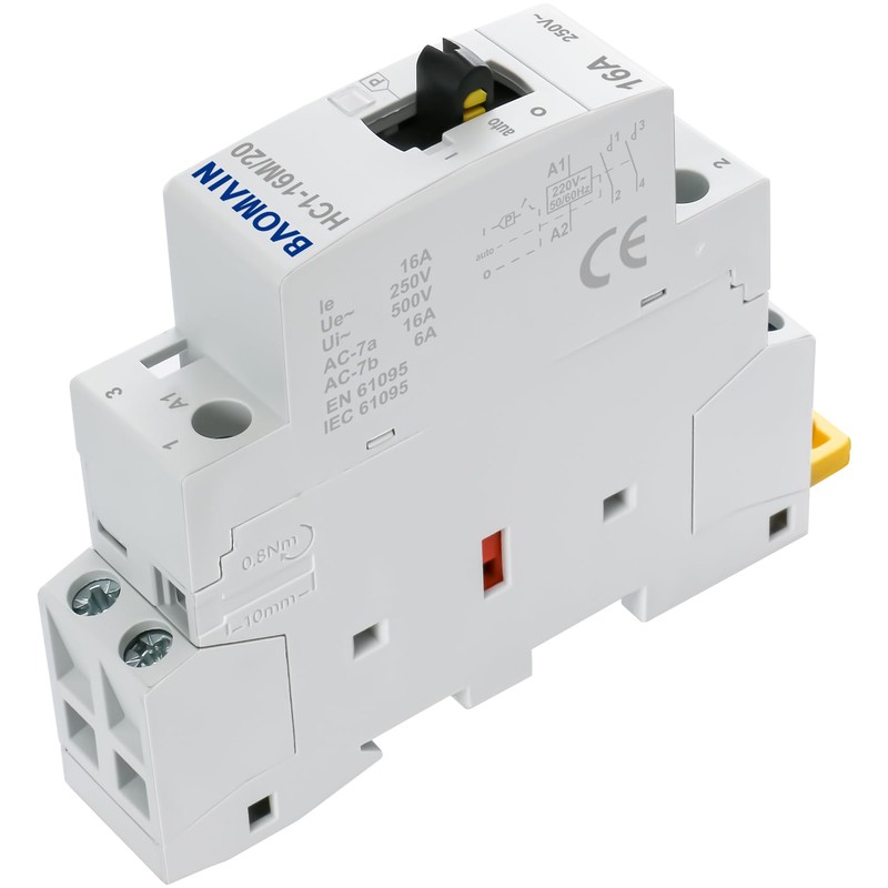 Baomain 220V AC 2-Pole Contactor, 16A 2NO Normally Open, DIN