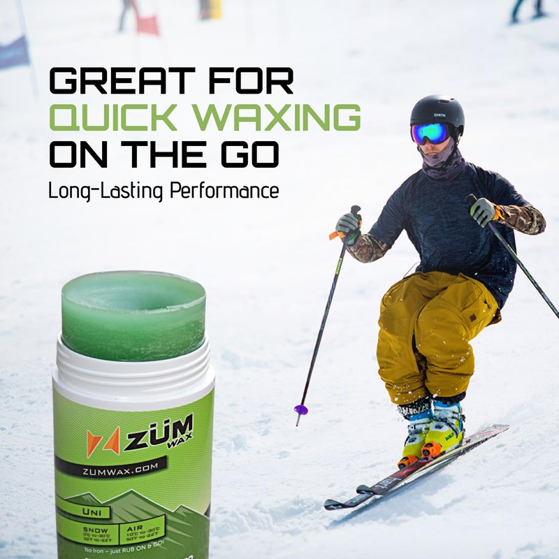 ZUMWax Rub-On Ski/Snowboard/Nordic/Cross-Country Wax 70g, UNIVERSAL, Easy cork applicator, long-lasting