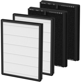 4 Packs HAP602 Replacement Filter Compatible with ECOSELF HAP602 HAP602WF Air Cleaner Purifier, 3-in-1 Filtration of H13 True HEPA, Pre-Filter & Activated Carbon Filter