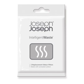 Joseph Joseph Intelligent Waste Activated Carbon Odor Filter Refills for Food Waste Caddy Kitchen Bin - Pack of 2