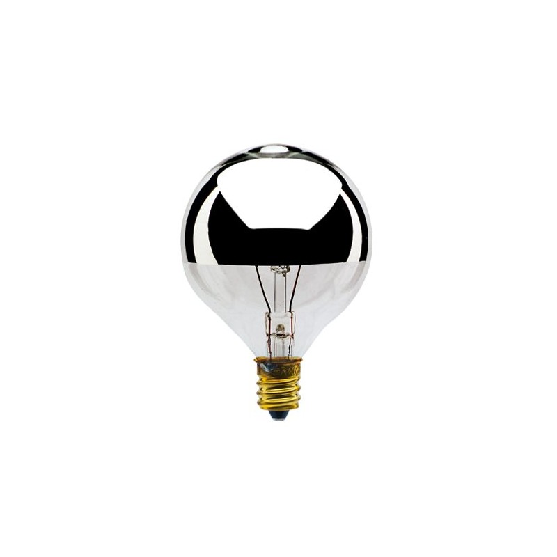 Bulbrite 25G16HM Half Chrome 25W Globe Shape Bulb