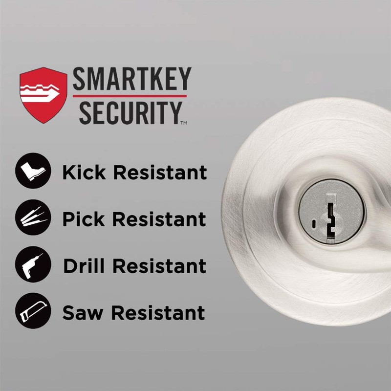 Kwikset Tustin Entry Door Handle with Lock and Key, Secure