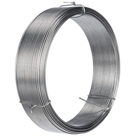 Merriway BH00325 Galvanised Coated Garden Wire, 1.25mm Metres (162.5ft) 16 Gauge 3/64 inch Thickness, Grey, 1.25 mm x 50 m