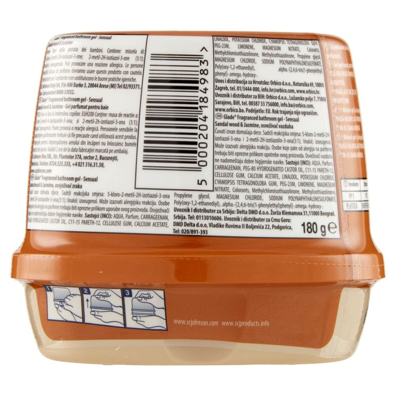 Glade Bagno Sensual Sandalwood Gel, 180 Grammi