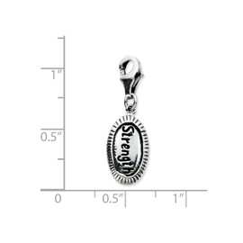 Adornica Diamonds Sterling Silver Antiqued Strength with Lobster Clasp Charm