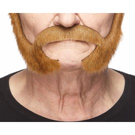 Mustaches Self Adhesive Fake Beard, Novelty, Pedal to The Metal False Facial Hair, Costume Accessory for Adults, Chestnut Color