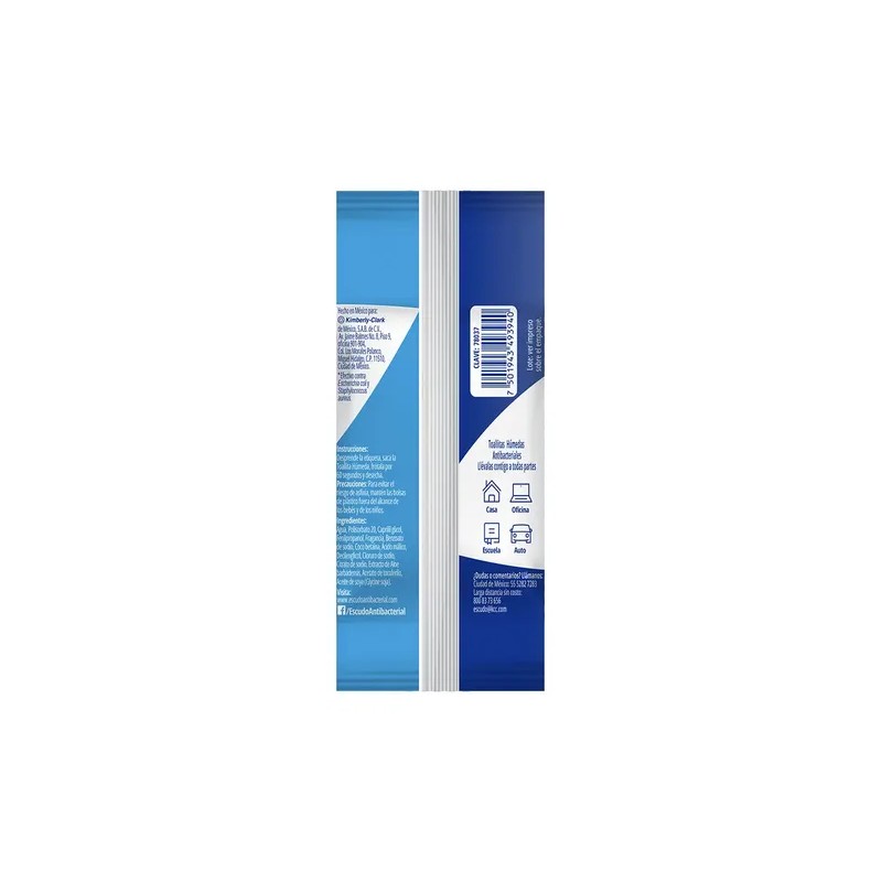Toallitas Desinfectantes Escudo Antibacterial 10 Piezas