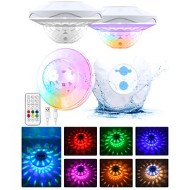 Svuineek Floating Pool Lights, Rechargeable RGB Color Changing Pool Lights That Float with Remote Control, Waterproof LED Night Light Projector for Pool Pond Party Hot Tub-4 Pack