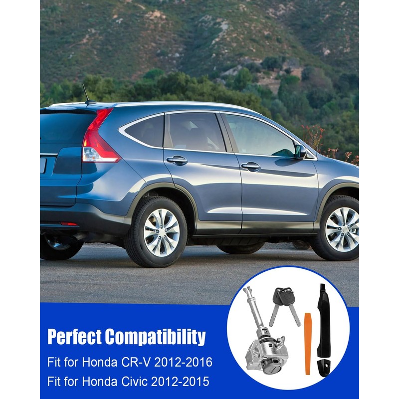 EMIHO Front Left Exterior Door Handle and Door Lock Cylinder