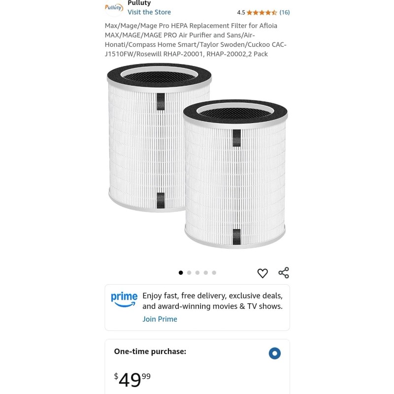 Pulluty Max/Mage/Mage Pro HEPA Replacement Filter for Afloia MAX/MAGE/MAGE PRO