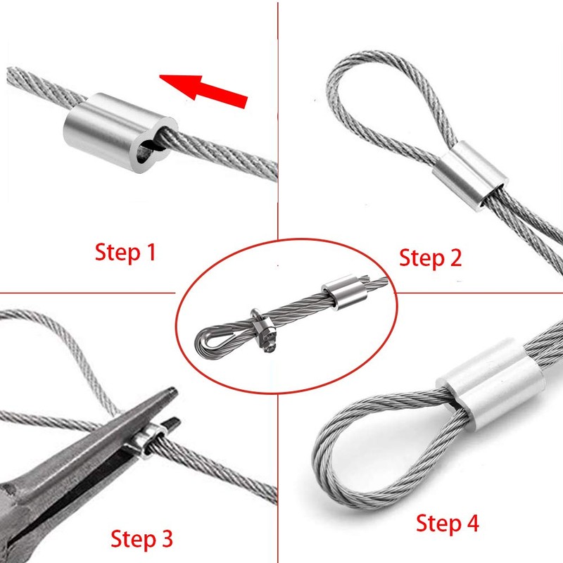 100pcs 1.2mm Aluminum Sleeves Crimping Loop Sleeve Double Ferrules Type