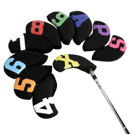 10 Pcs Neoprene Elastic Number Golf Head Covers Iron Covers (White)