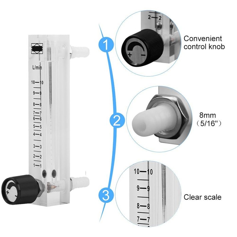 LZQ-7 Flow Meter 1-10Lpm Flow Gas Flow Meter Oxygen Flow
