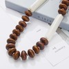 Coiris Layer Chunky Wood Beaded Necklace Exaggerated Statement Bead Collar