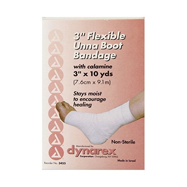 Dynarex 3455 3 x 10 Yards Unna Boot with Calamine