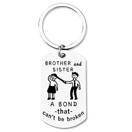 yaozeio Funny Sister And Brother Keychain Gifts for Birthday Christmas Gifts for Big Brother Little Brothers from Sisters Gifts for Graduation Sibling Keychains
