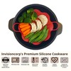 Silicone 11" Large Steamer Basket with Handle – Flexible Nonstick