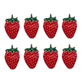 8 x Strawberry Lapel Pins Brooches Fruit Metal Lapel Pin Backpack Scarf Iron, Iron