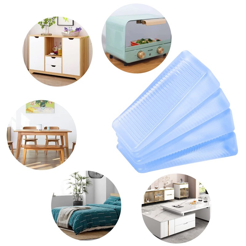 8 Pcs Rubbery Clear Table Shims, Level Wedge for Home