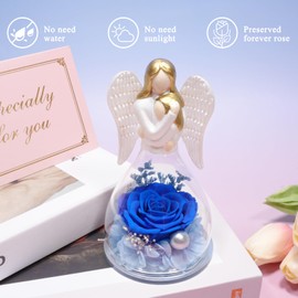 Yamonic Gifts for Mum, Eternal Rose in Glass Mum Figure, Mother's Day Gifts for Mum, Birthday Gift for Mum, Gifts for Daughters, Eternal Flower for Mother's Day, Mother Gift