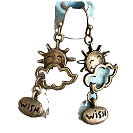 Bronze Hoop Dangle Earrings Wish Hope. Jewelry Earrings for Women #3298FE97