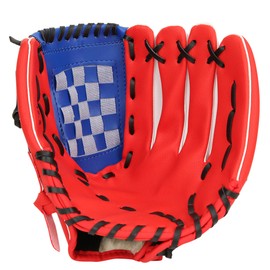 PU Leather Baseball Glove Practicing Training Competition Gloves for Children(Red 11.5 inch)