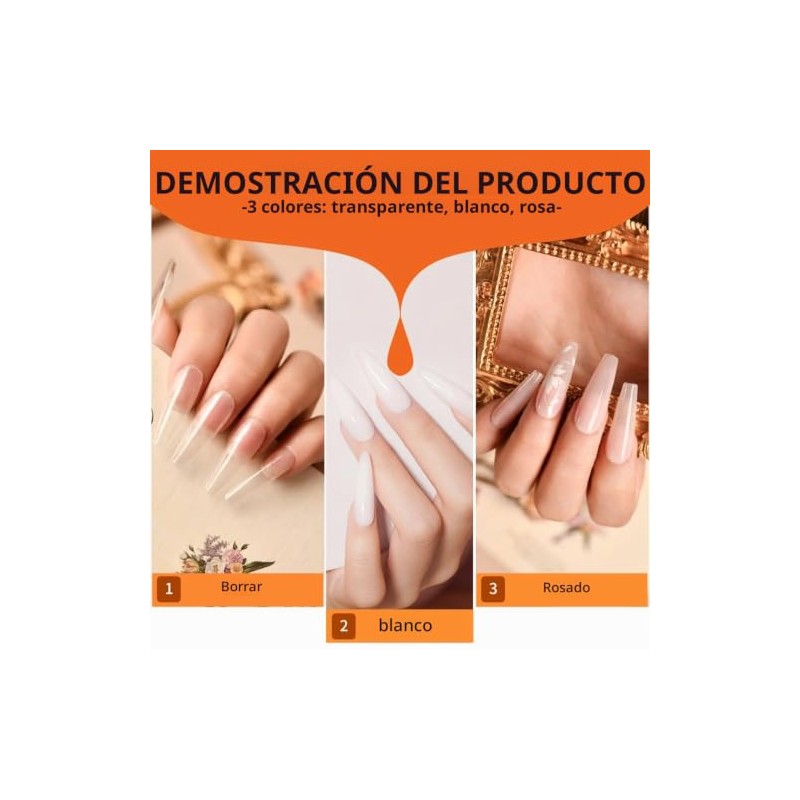 YUMTTY Kit de uñas acrílicas, Polvo acrílico, líquido acrílico, monómero
